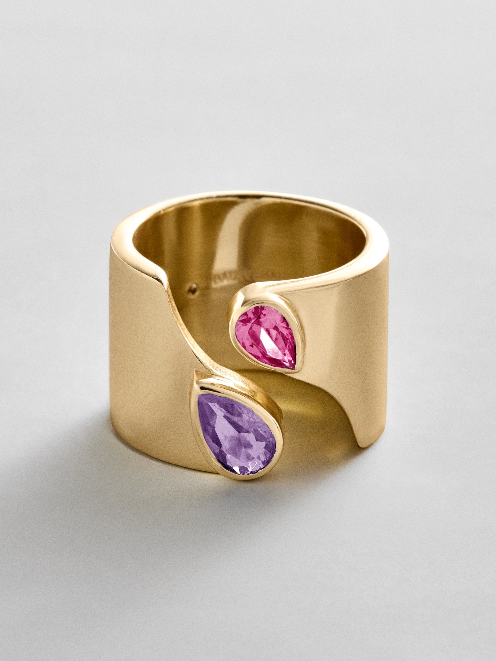 Open Band Custom Birthstone Ring  - Gold