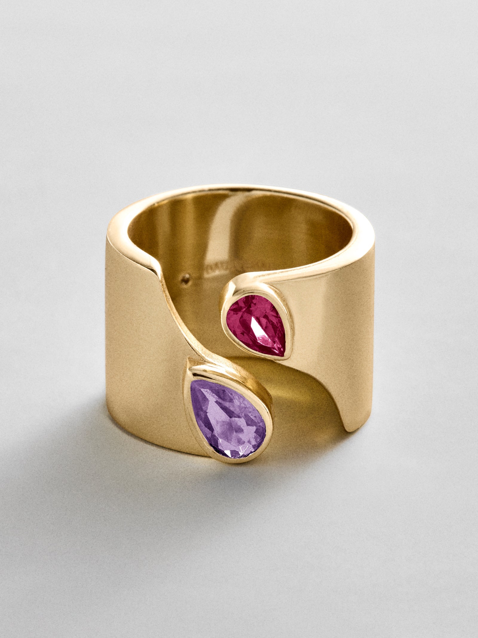 Open Band Custom Birthstone Ring  - Gold