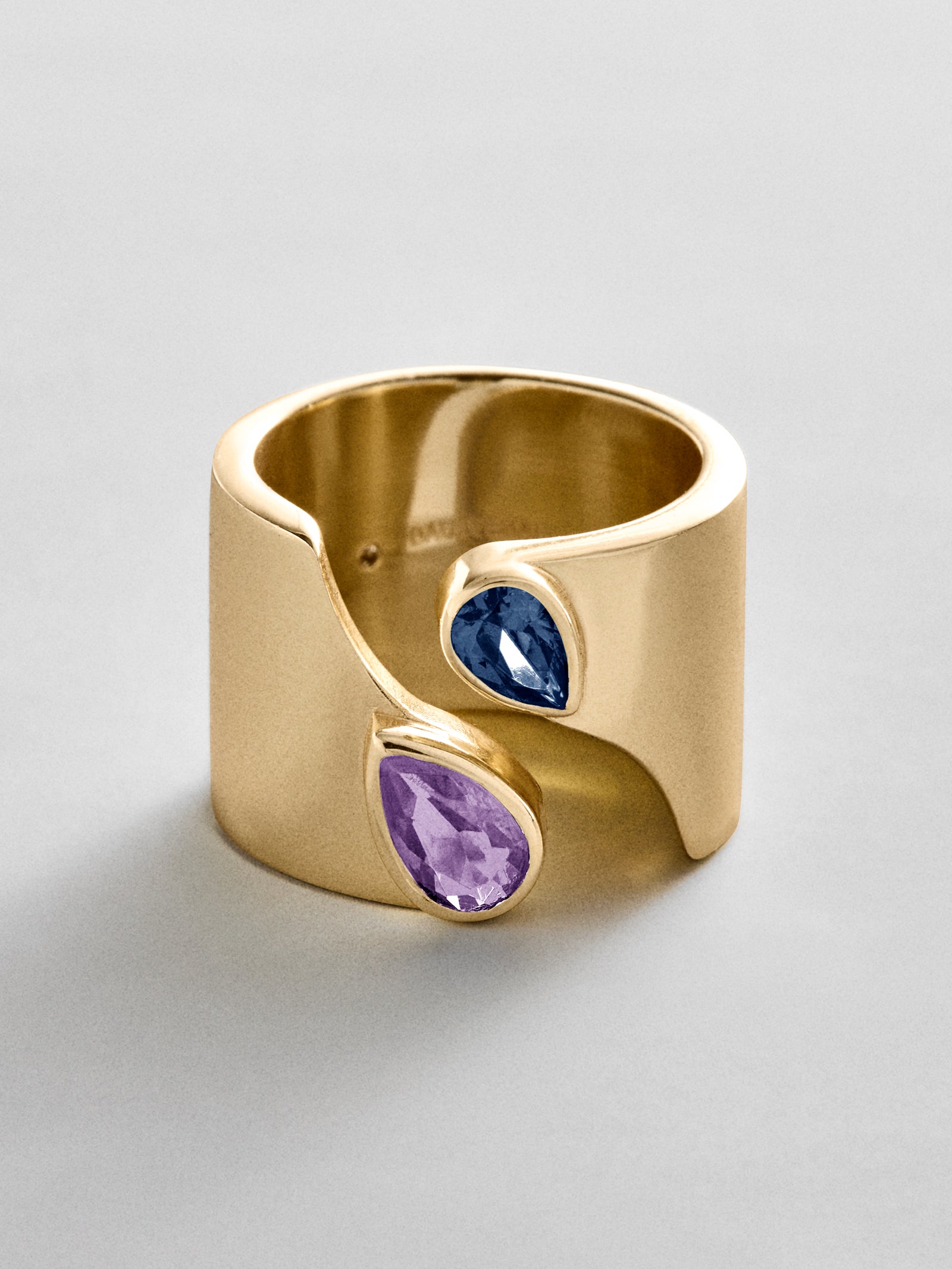 Open Band Custom Birthstone Ring  - Gold