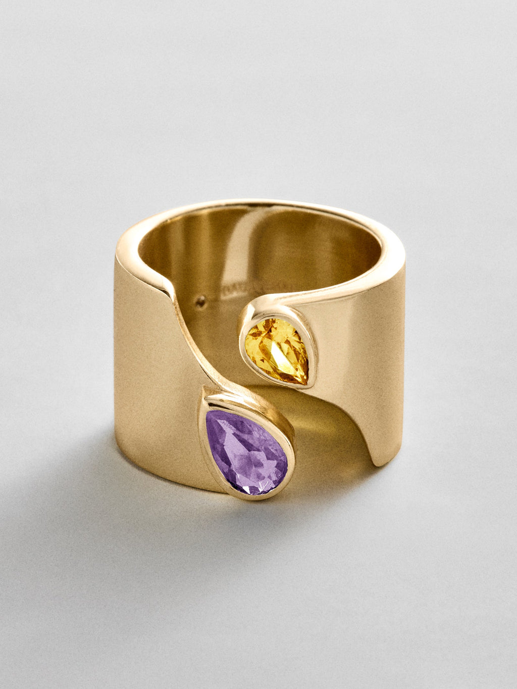 Open Band Custom Birthstone Ring  - Gold