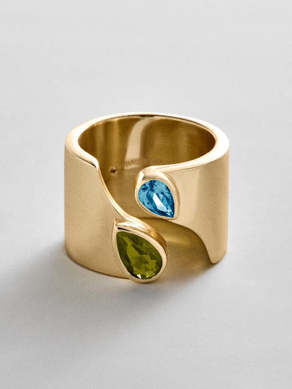 Open Band Custom Birthstone Ring  - Gold