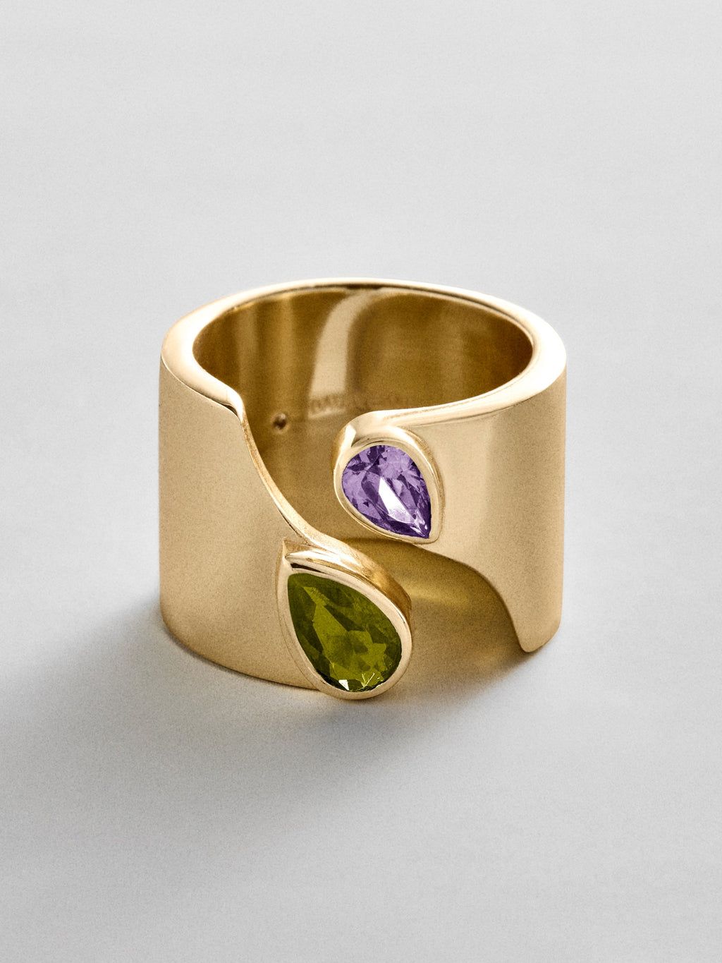 Open Band Custom Birthstone Ring  - Gold
