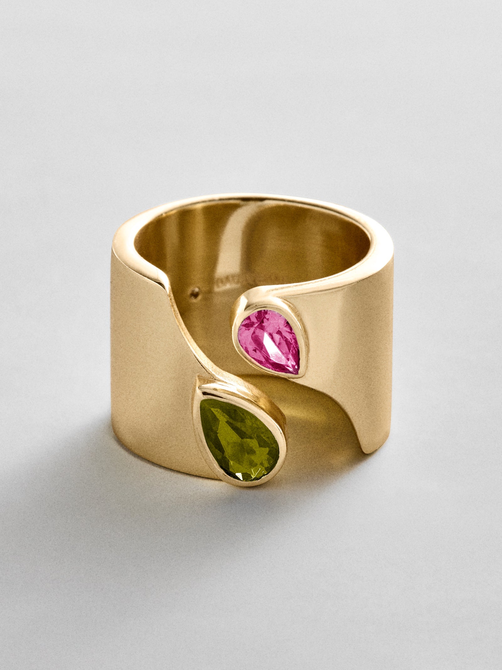 Open Band Custom Birthstone Ring  - Gold