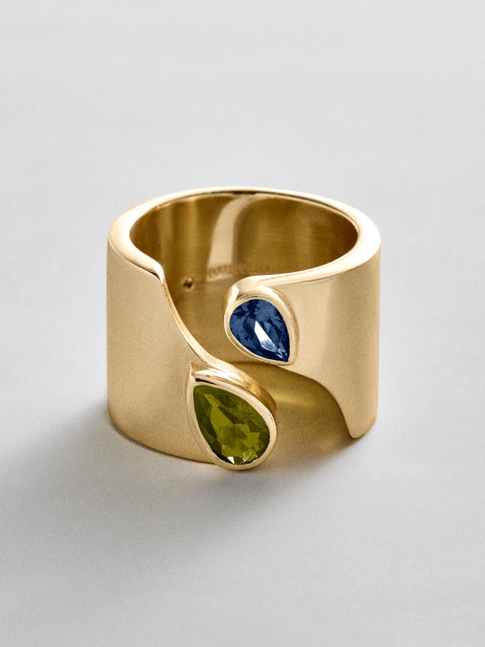 Open Band Custom Birthstone Ring  - Gold