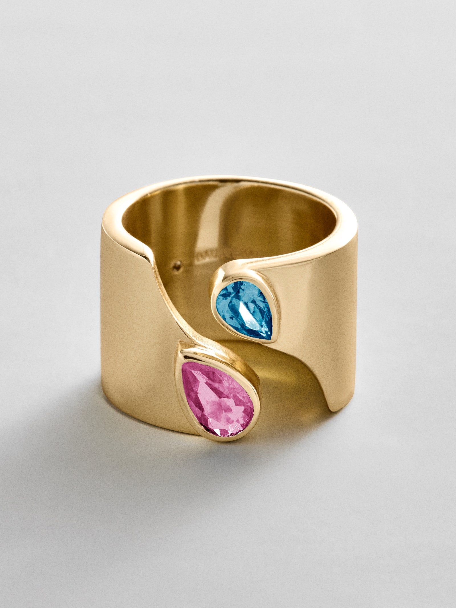 Open Band Custom Birthstone Ring  - Gold