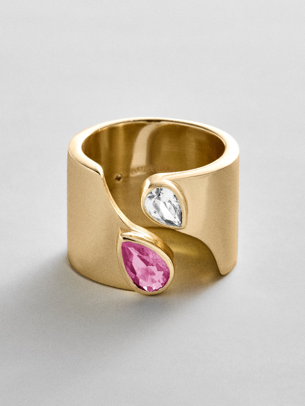 Open Band Custom Birthstone Ring  - Gold