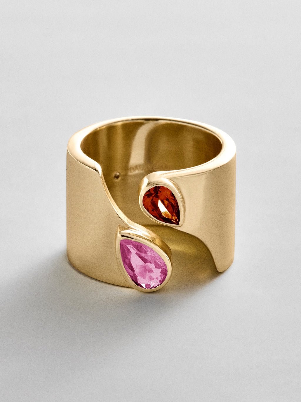 Open Band Custom Birthstone Ring  - Gold