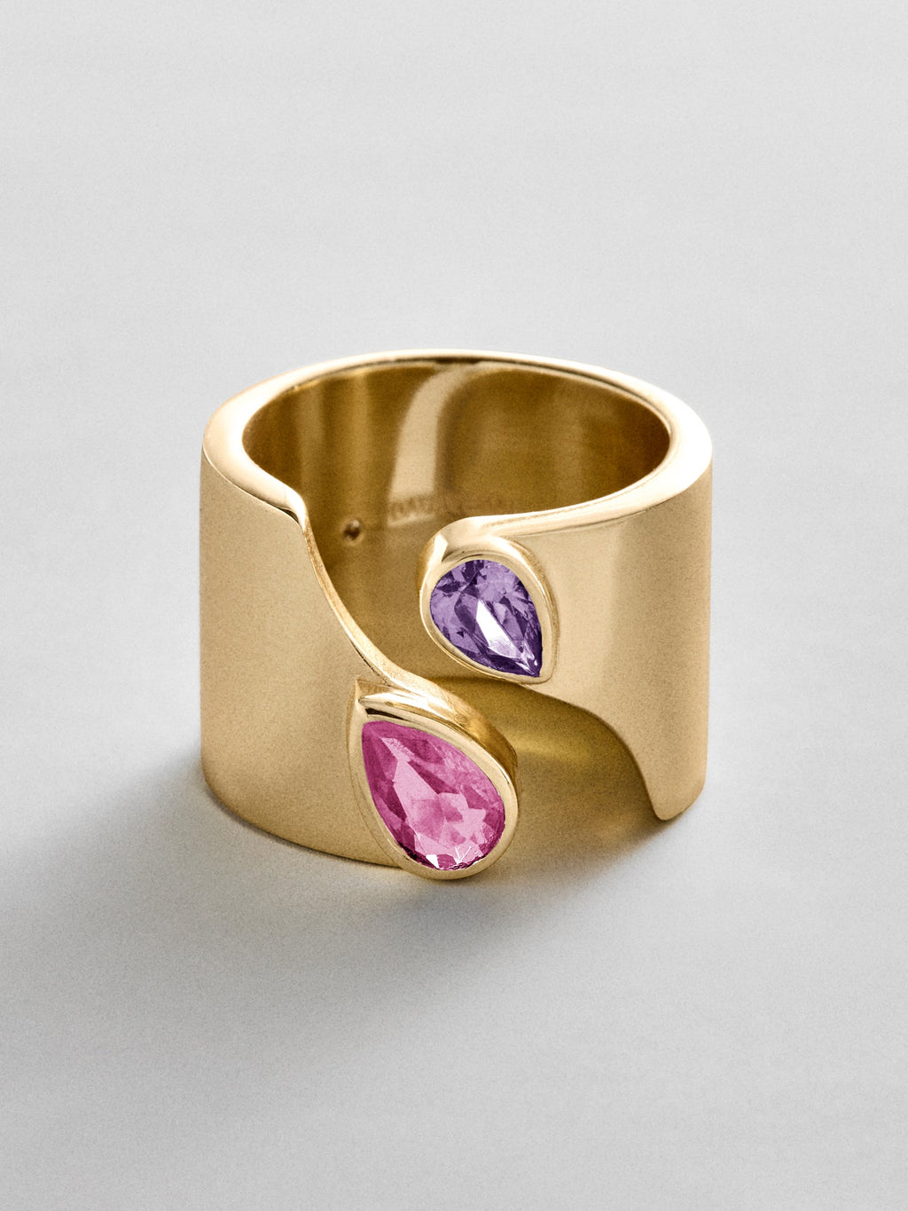 Open Band Custom Birthstone Ring  - Gold