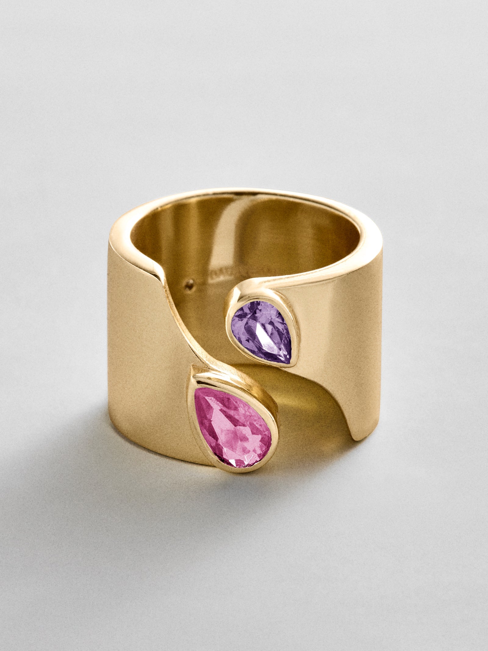 Open Band Custom Birthstone Ring  - Gold