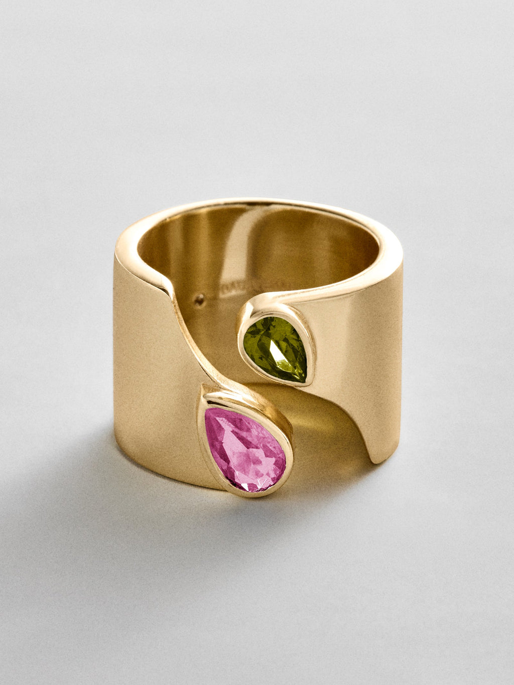 Open Band Custom Birthstone Ring  - Gold