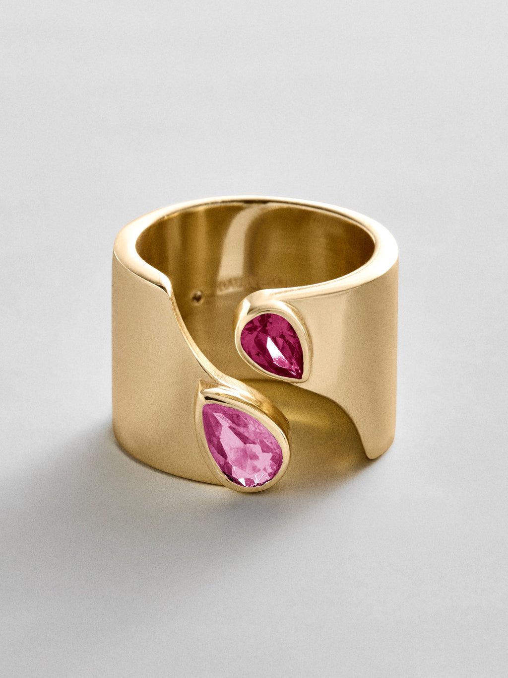 Open Band Custom Birthstone Ring  - Gold