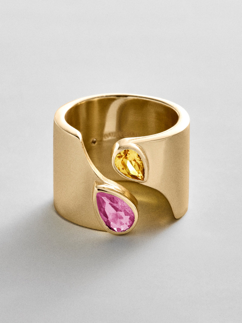 Open Band Custom Birthstone Ring  - Gold