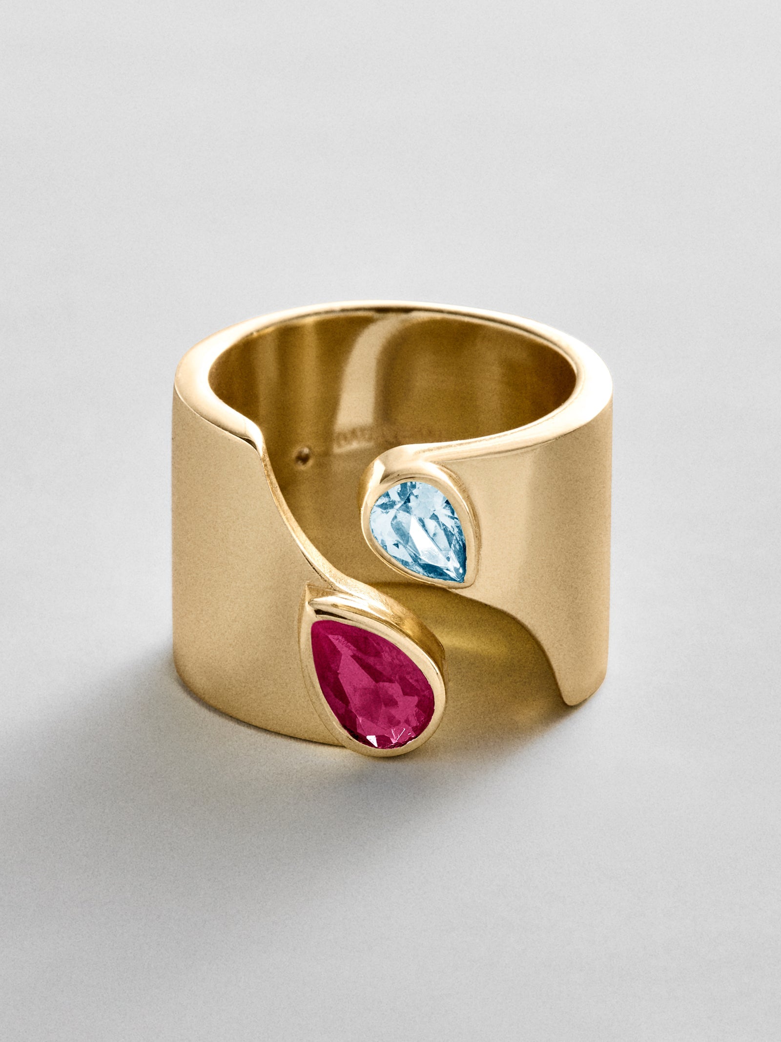 Open Band Custom Birthstone Ring  - Gold