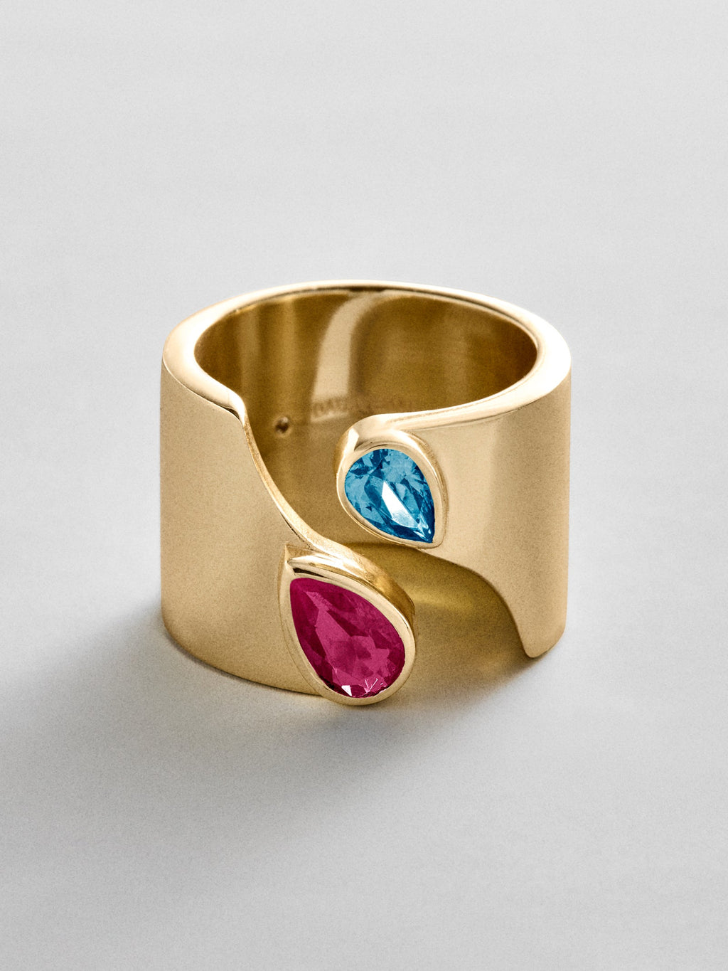 Open Band Custom Birthstone Ring  - Gold