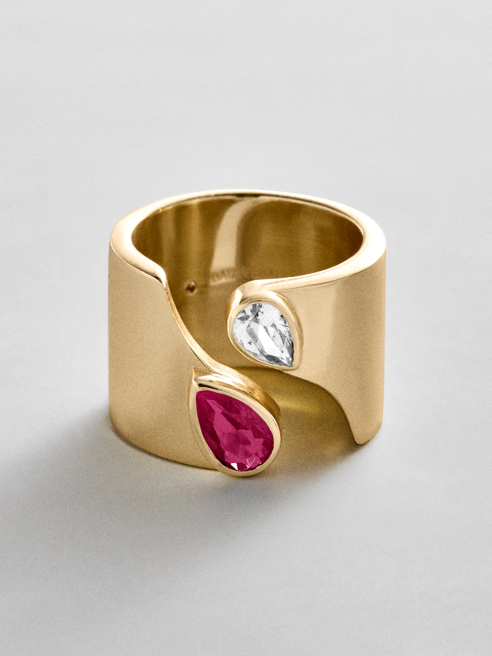 Open Band Custom Birthstone Ring  - Gold