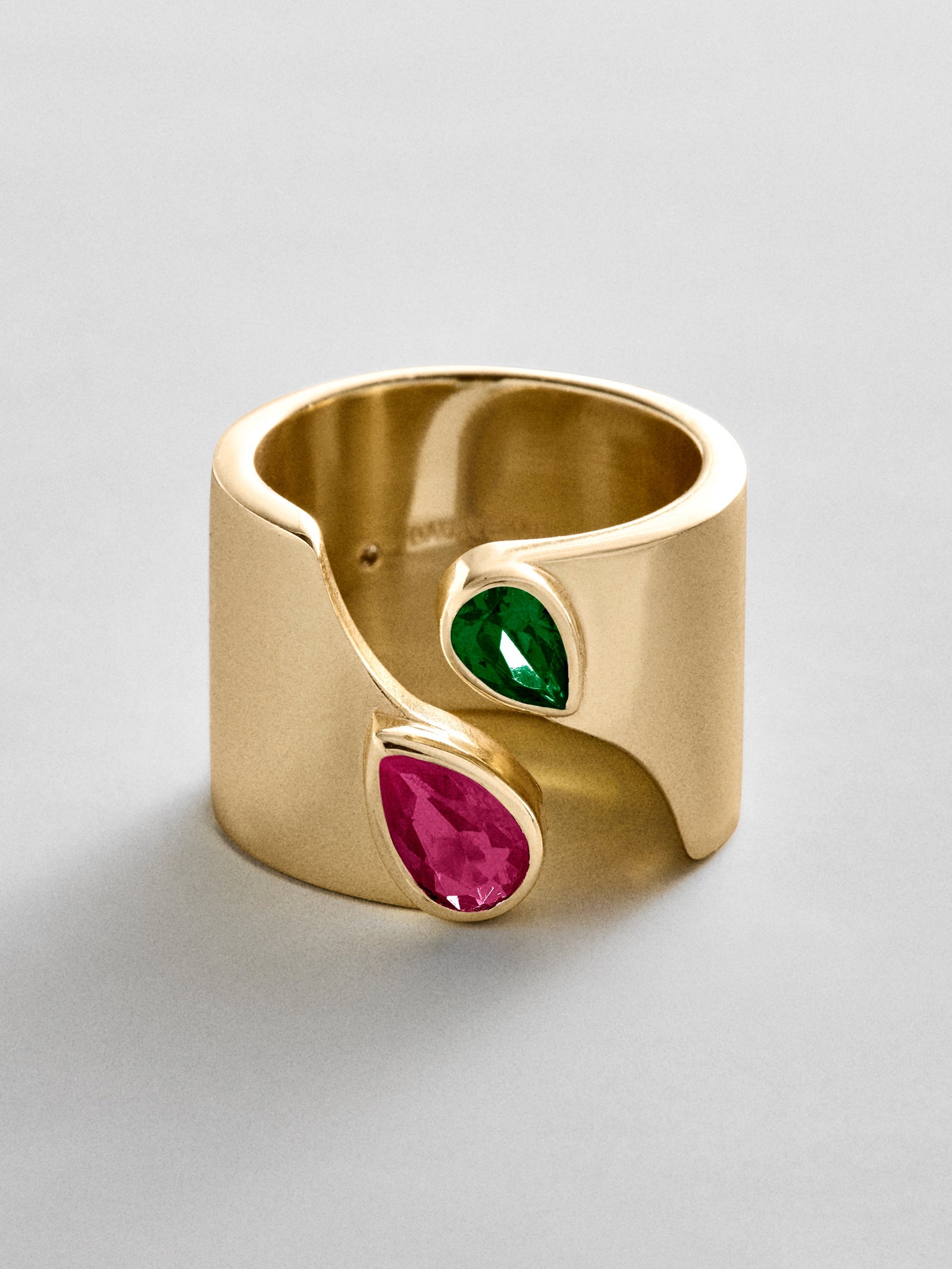 Open Band Custom Birthstone Ring  - Gold