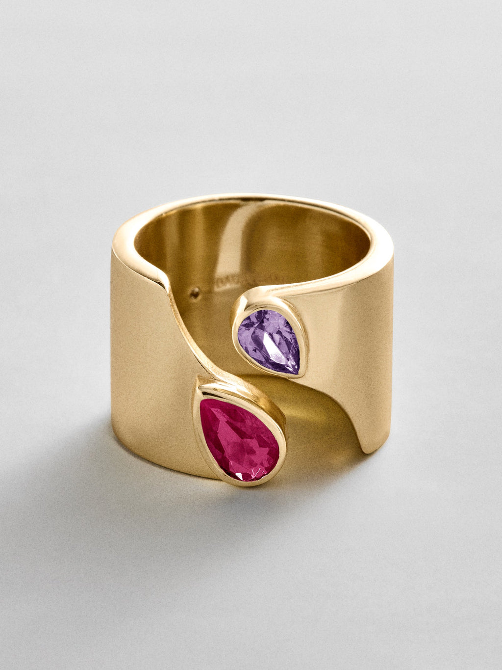 Open Band Custom Birthstone Ring  - Gold