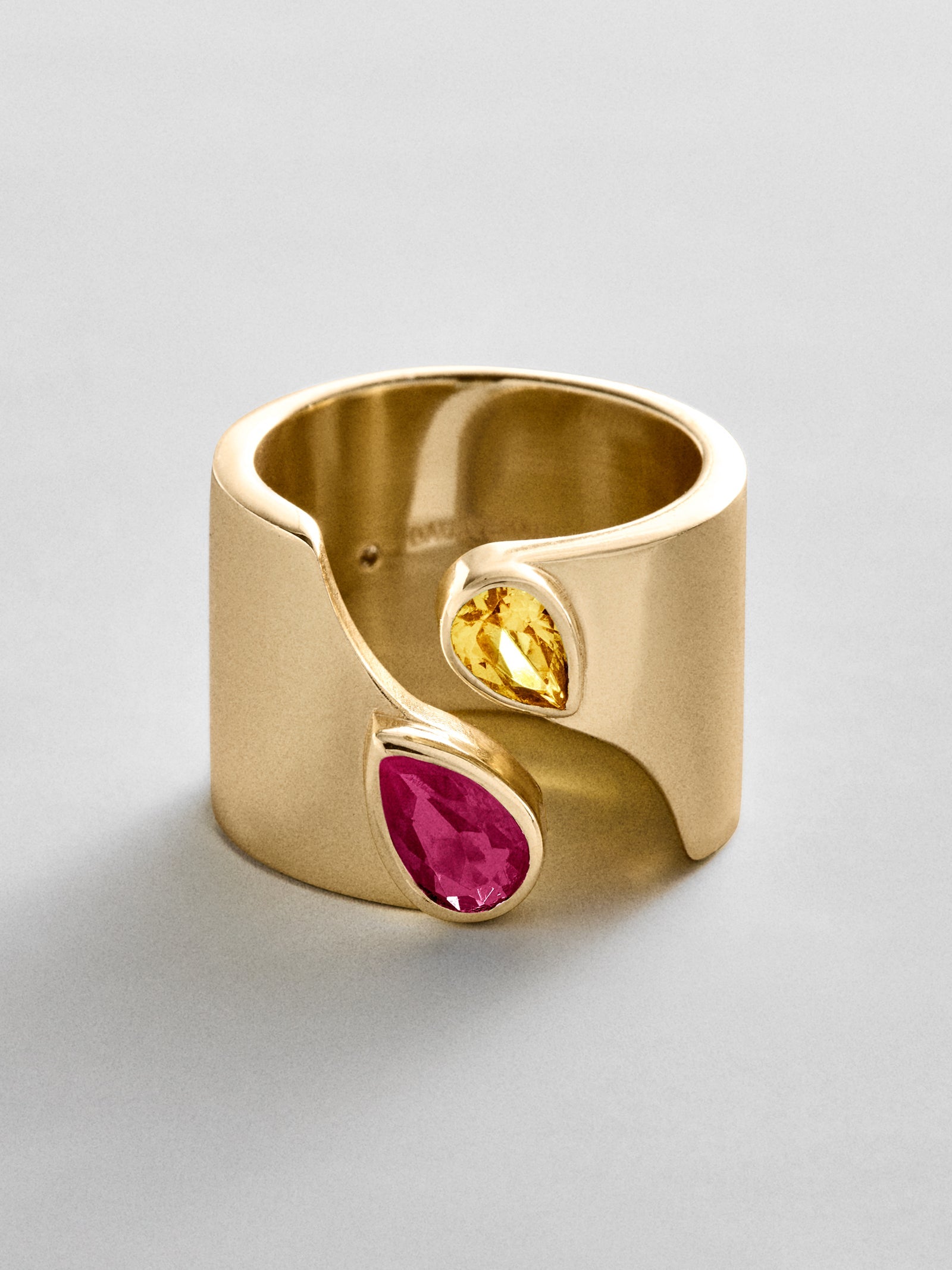 Open Band Custom Birthstone Ring  - Gold