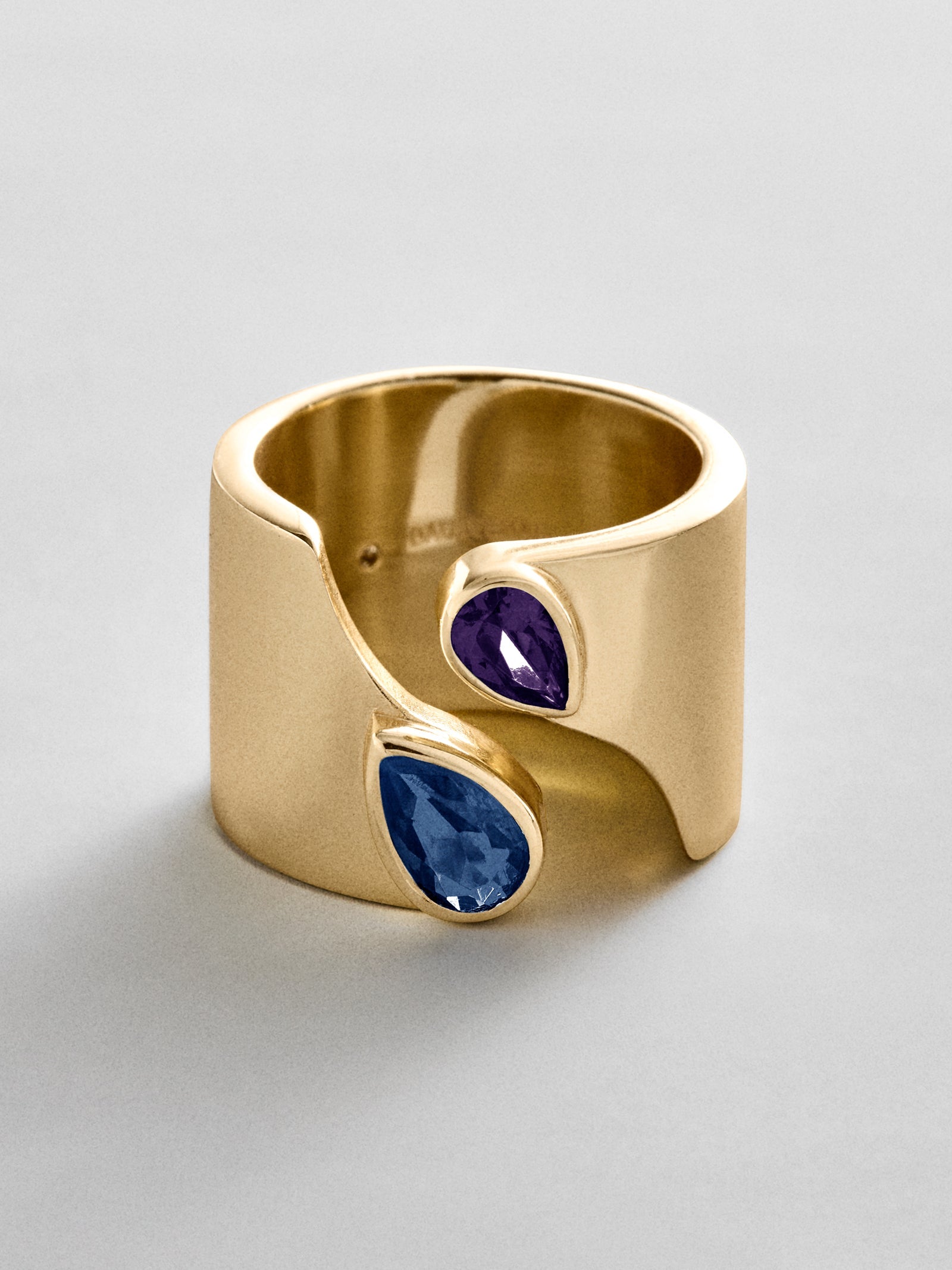 Open Band Custom Birthstone Ring  - Gold