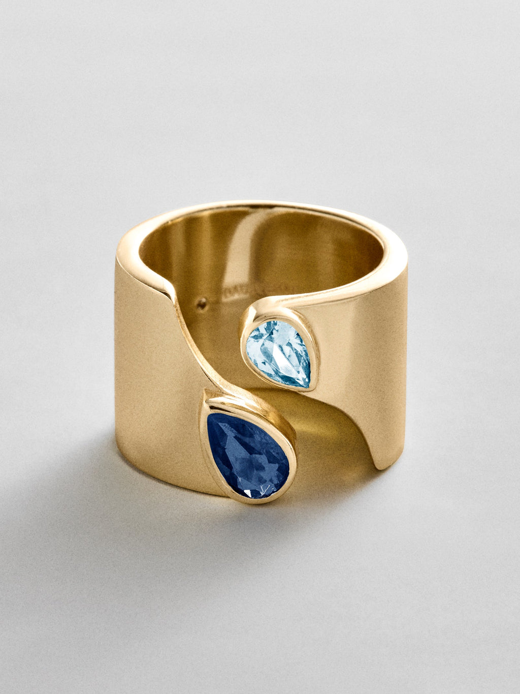 Open Band Custom Birthstone Ring  - Gold