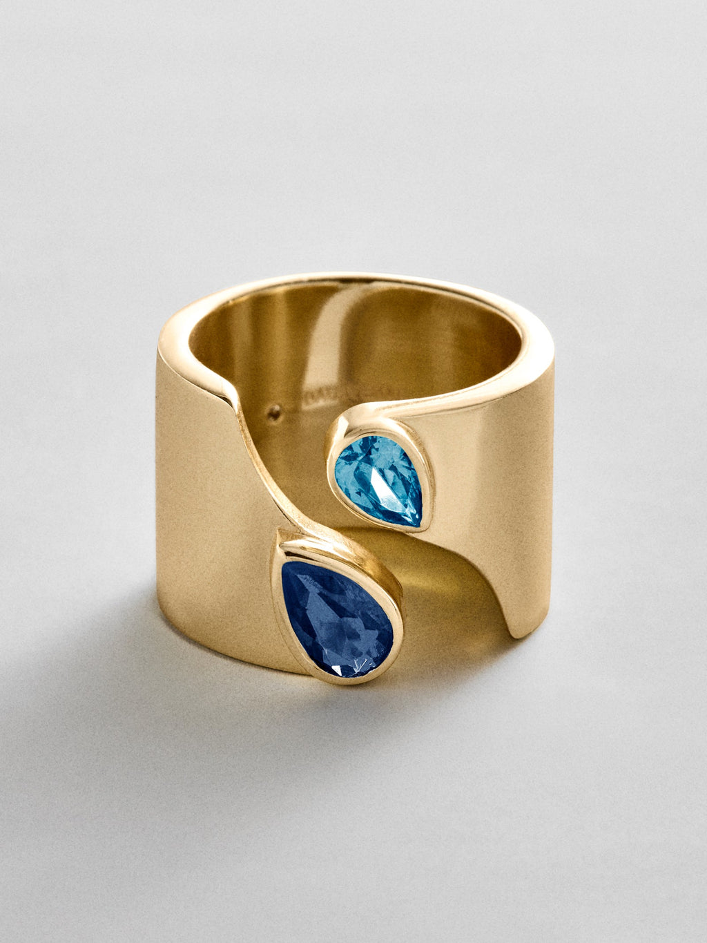 Open Band Custom Birthstone Ring  - Gold