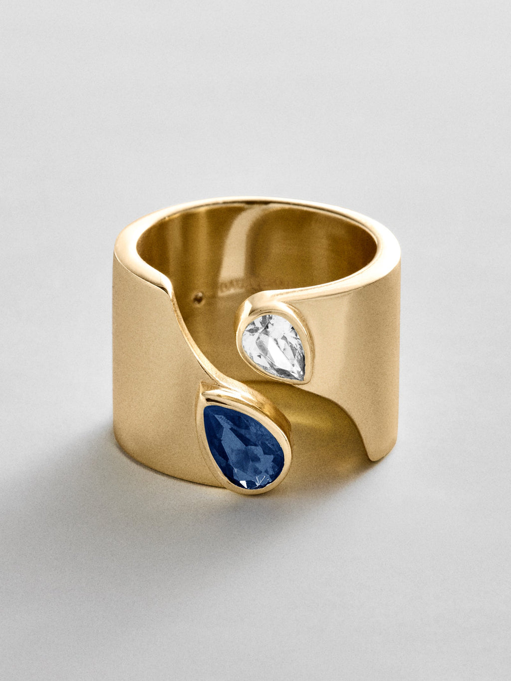 Open Band Custom Birthstone Ring  - Gold