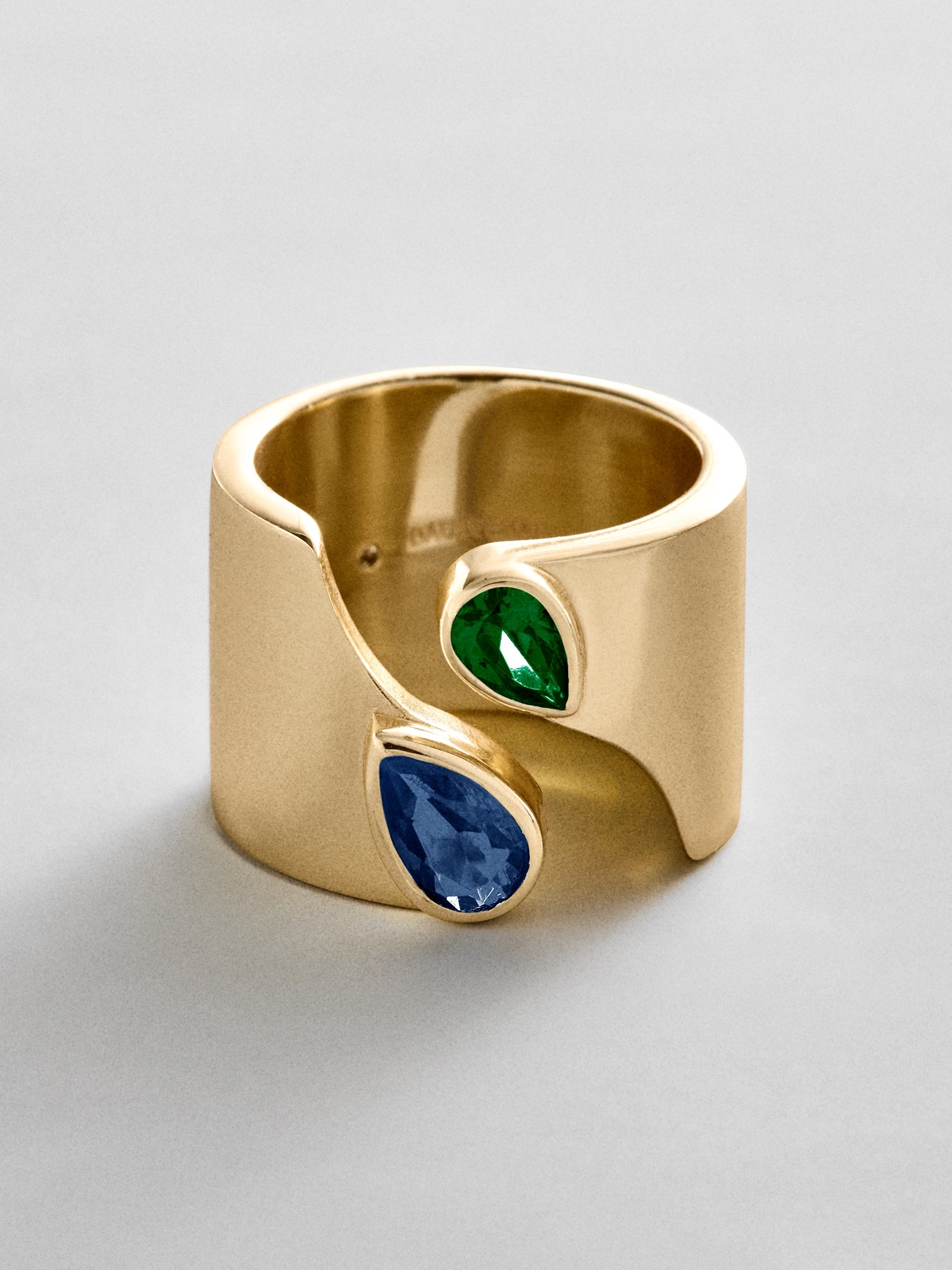 Open Band Custom Birthstone Ring  - Gold