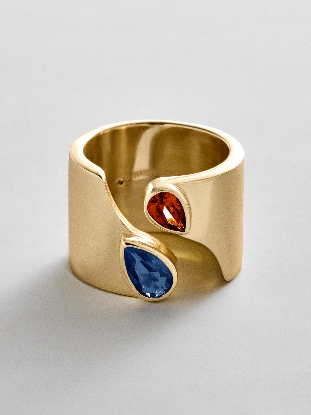 Open Band Custom Birthstone Ring  - Gold