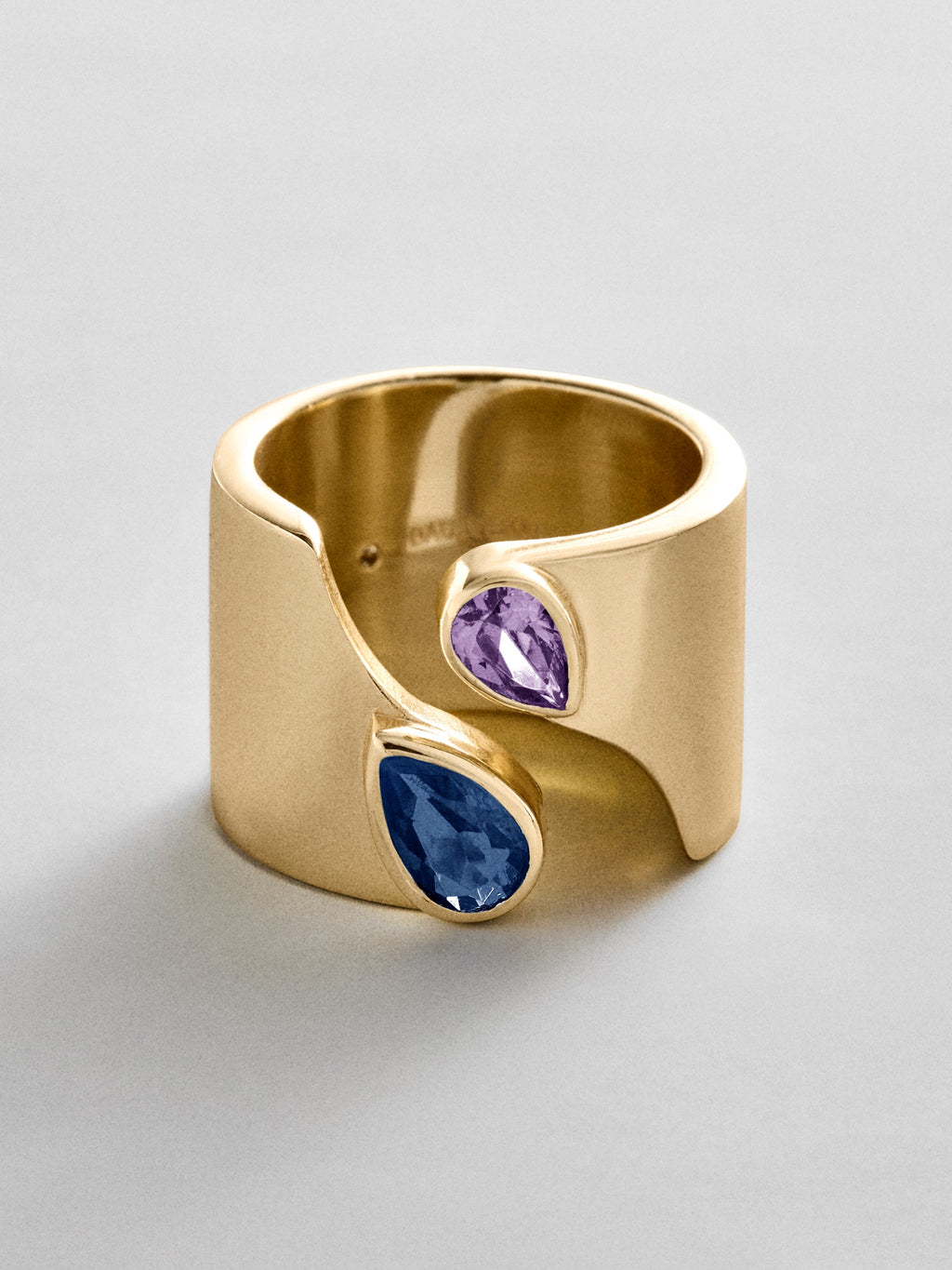 Open Band Custom Birthstone Ring  - Gold