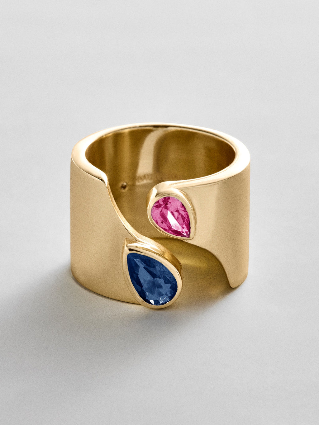 Open Band Custom Birthstone Ring  - Gold