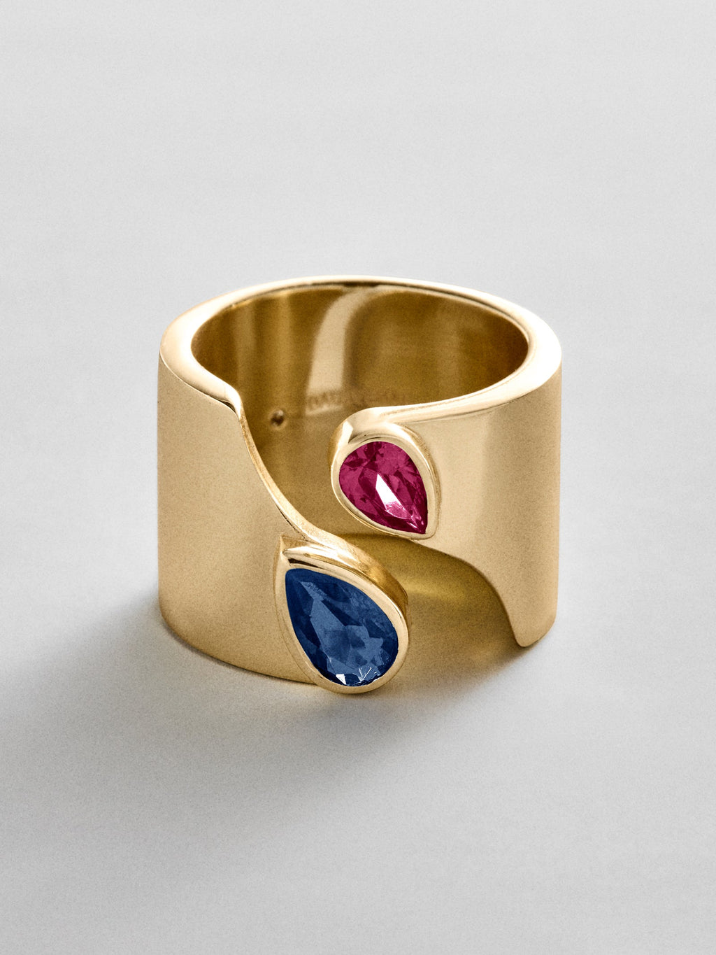 Open Band Custom Birthstone Ring  - Gold
