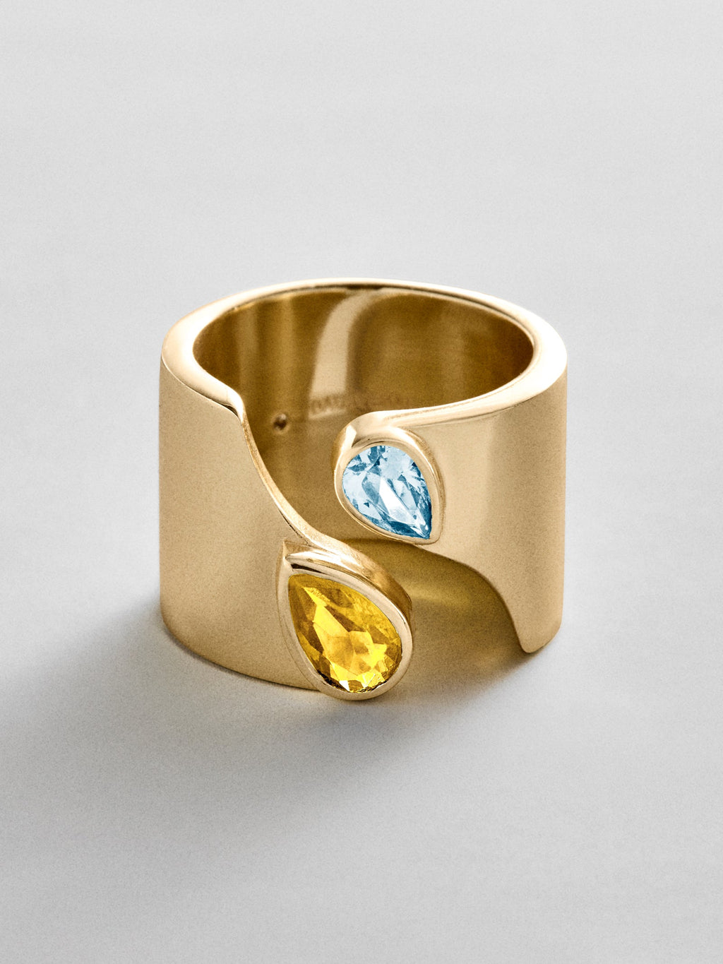 Open Band Custom Birthstone Ring  - Gold