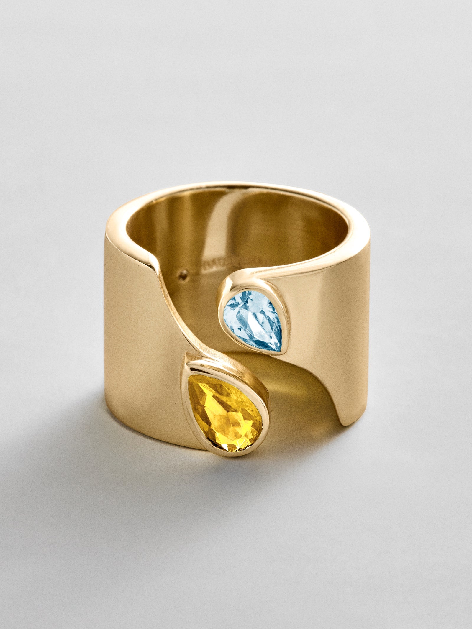 Open Band Custom Birthstone Ring  - Gold