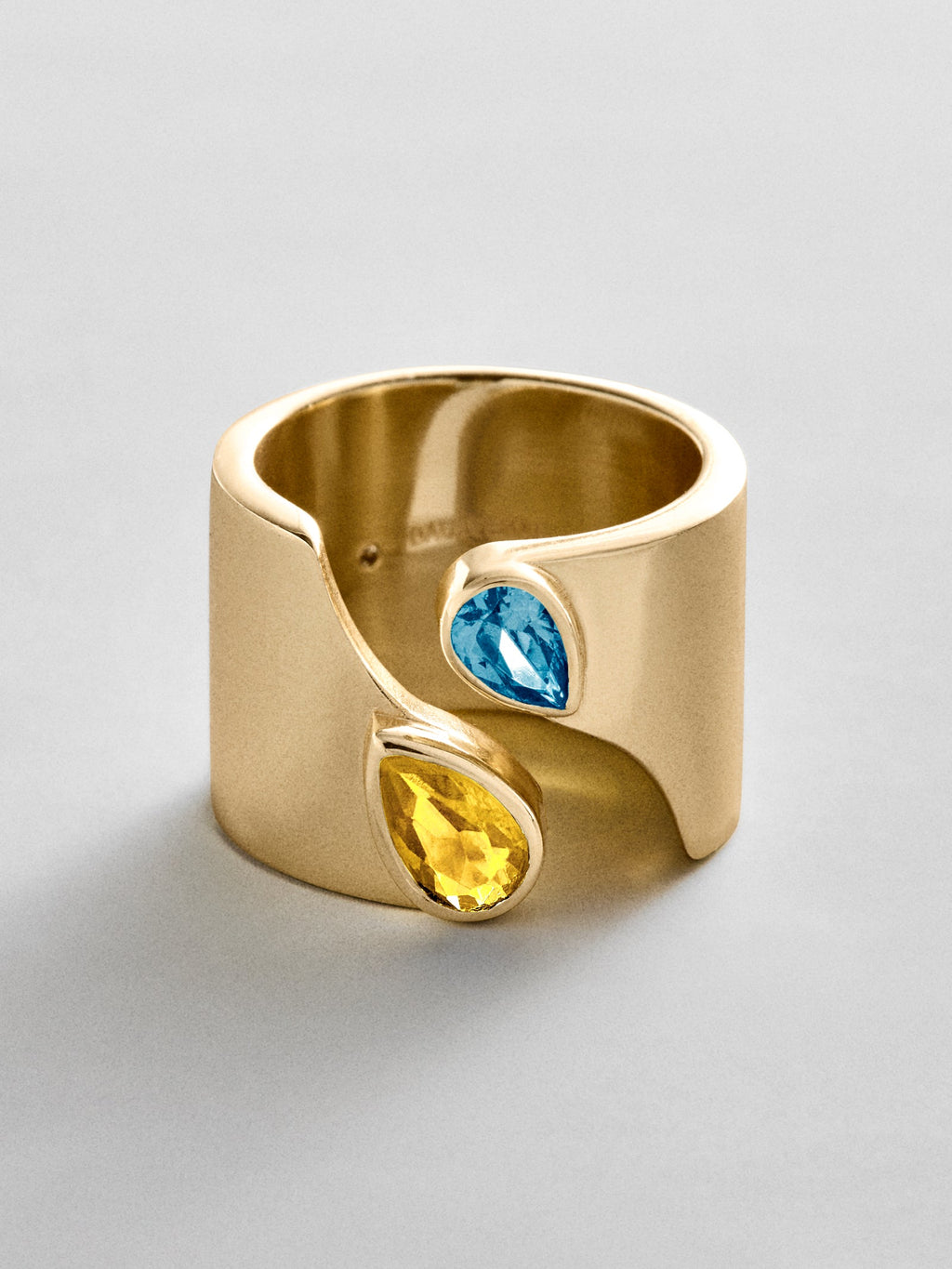 Open Band Custom Birthstone Ring  - Gold