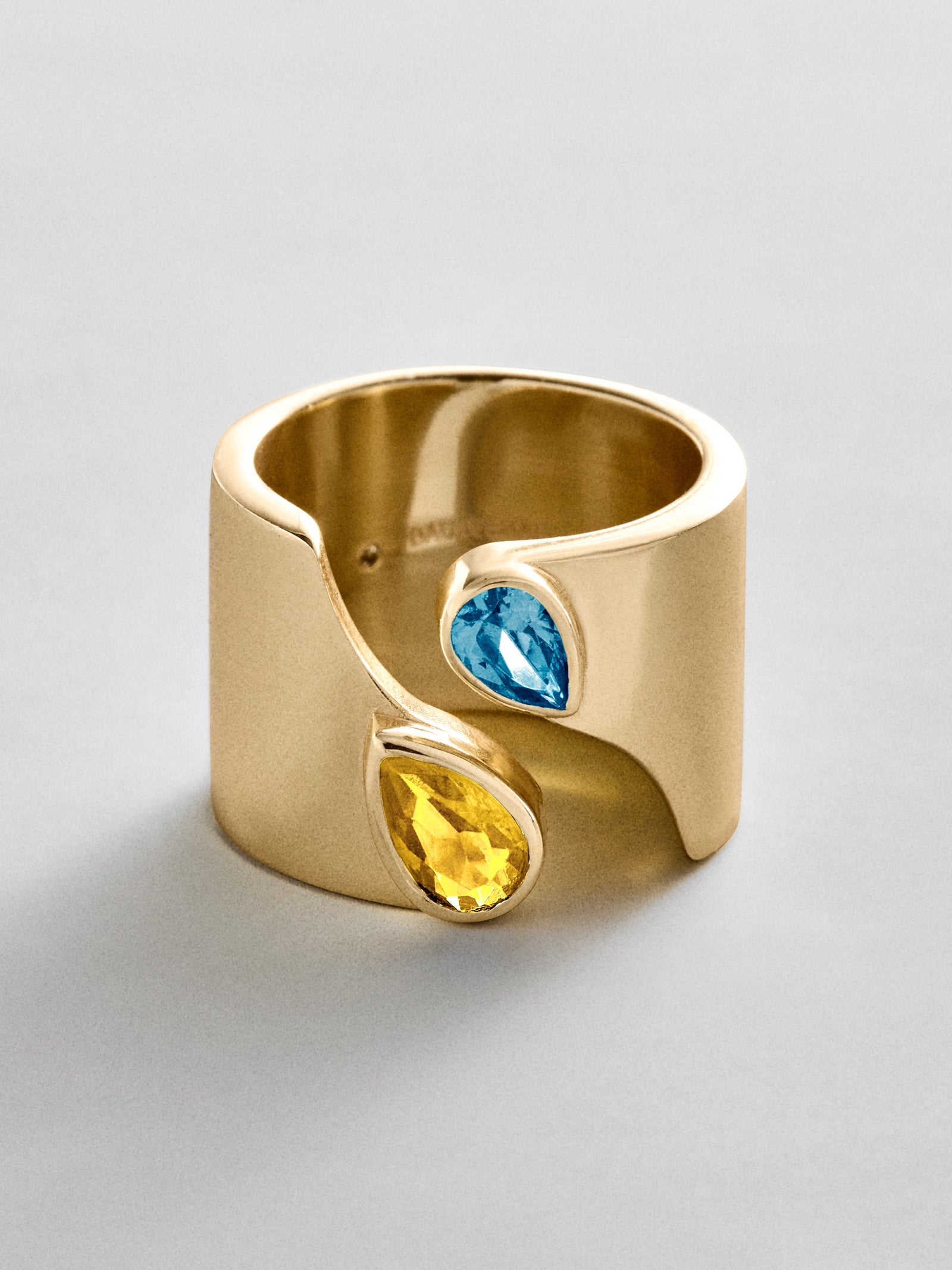 Open Band Custom Birthstone Ring  - Gold