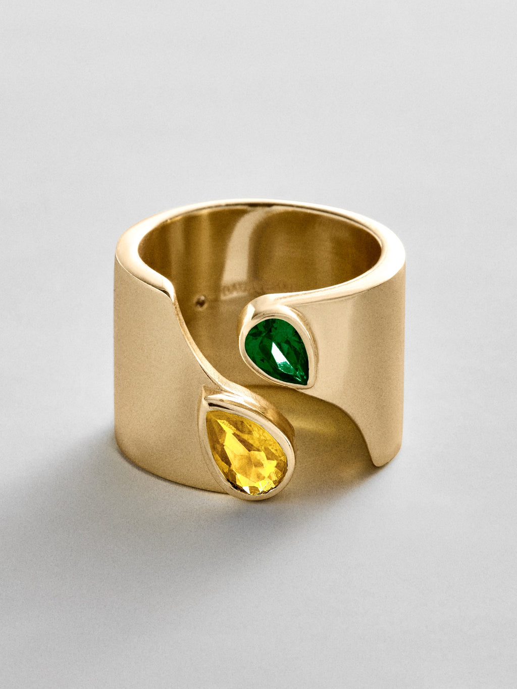 Open Band Custom Birthstone Ring  - Gold