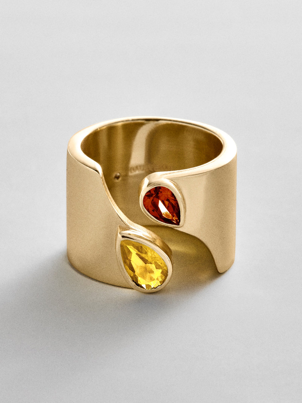 Open Band Custom Birthstone Ring  - Gold