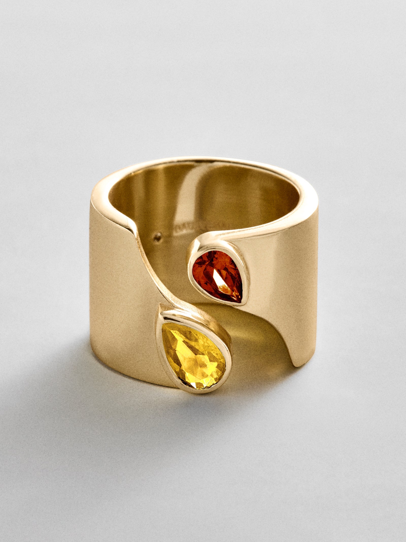 Open Band Custom Birthstone Ring  - Gold