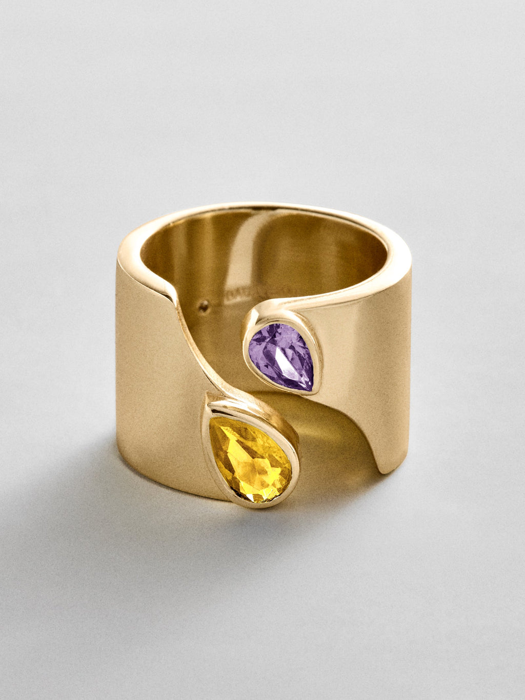 Open Band Custom Birthstone Ring  - Gold