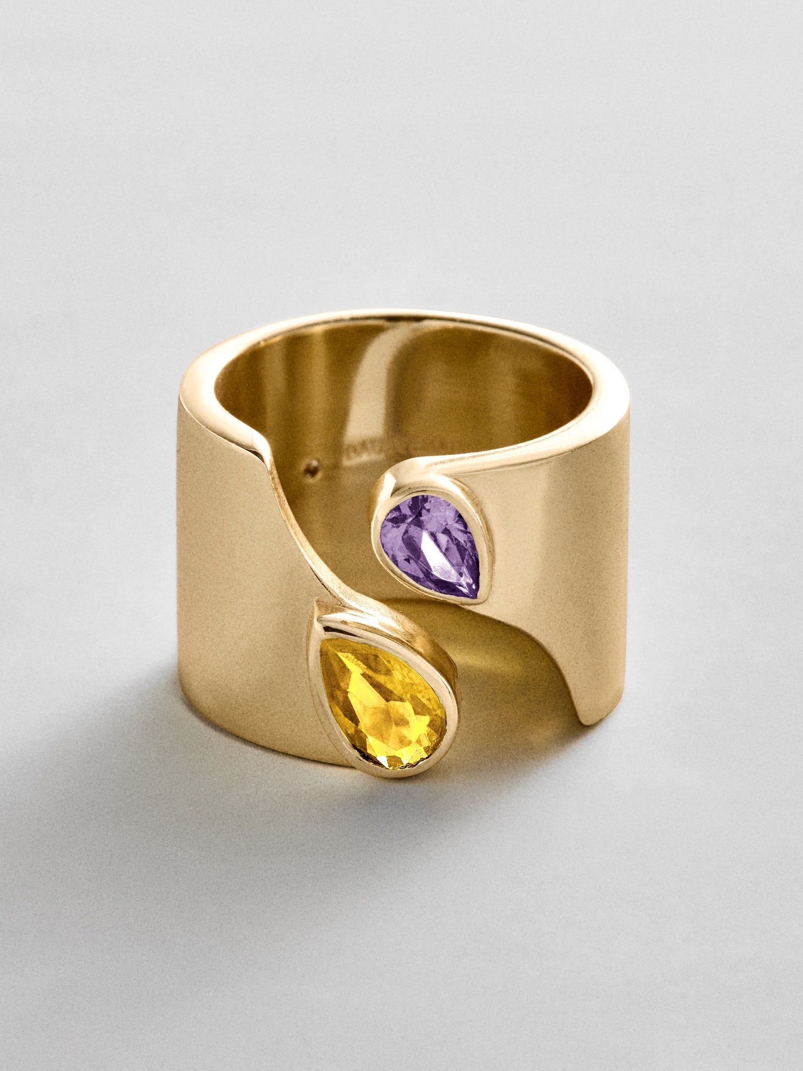 Open Band Custom Birthstone Ring  - Gold