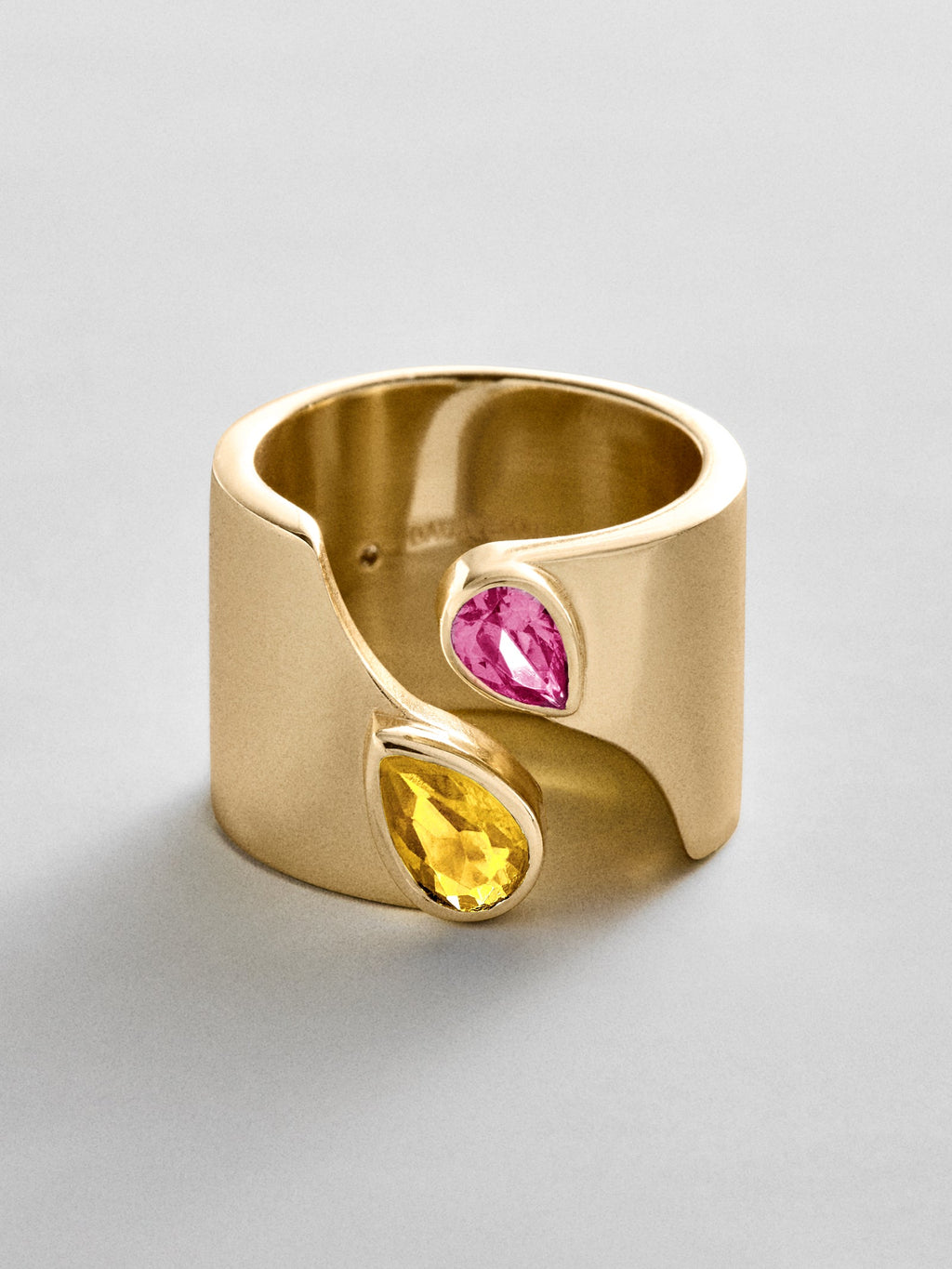 Open Band Custom Birthstone Ring  - Gold
