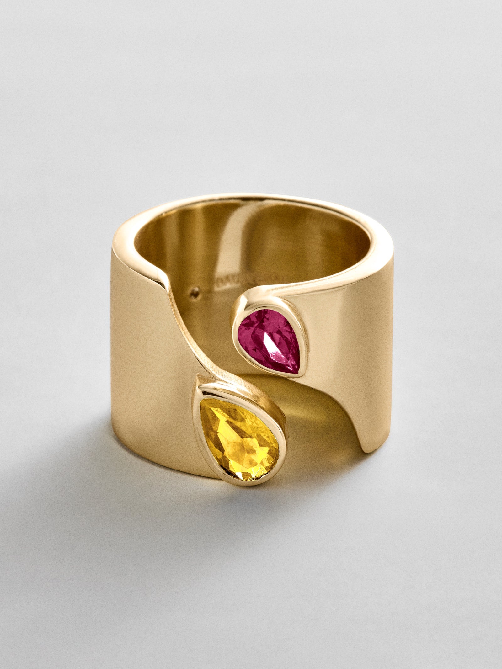 Open Band Custom Birthstone Ring  - Gold