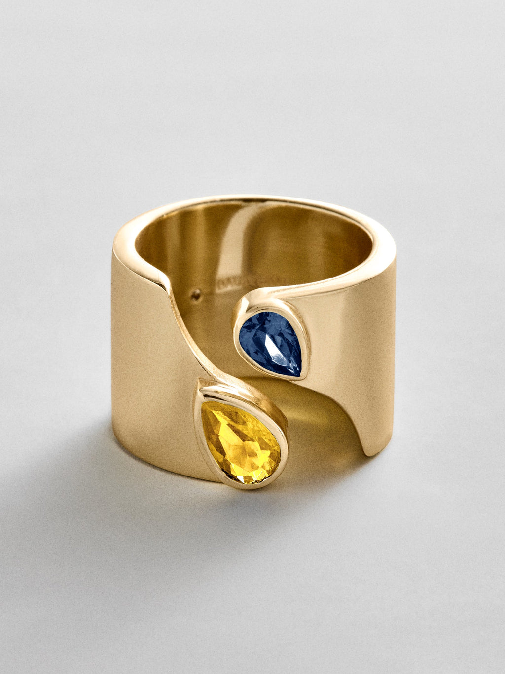 Open Band Custom Birthstone Ring  - Gold