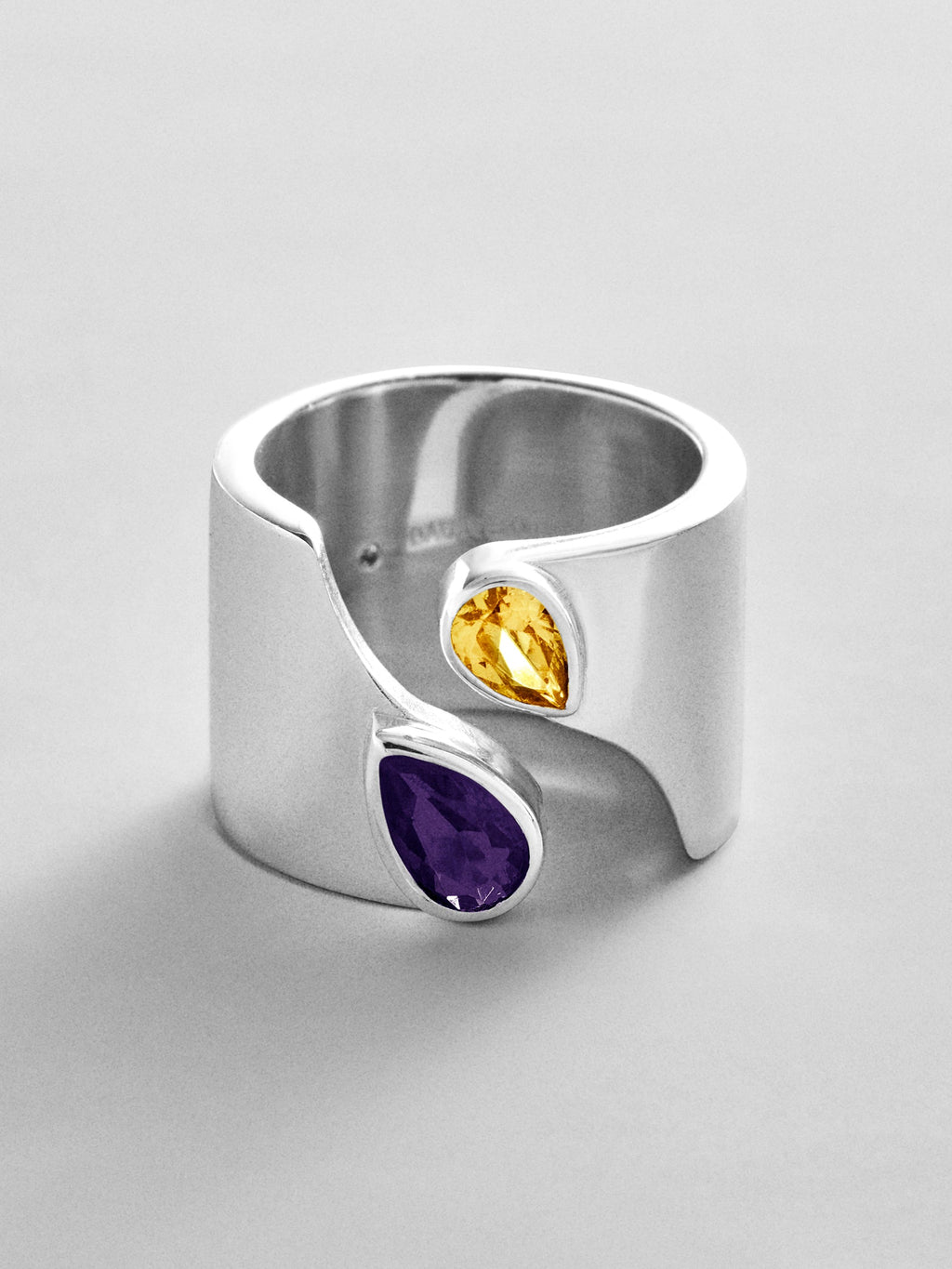 Open Band Custom Birthstone Ring  - Silver