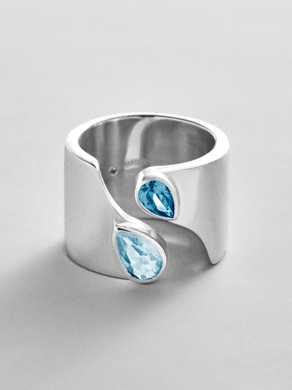 Open Band Custom Birthstone Ring  - Silver