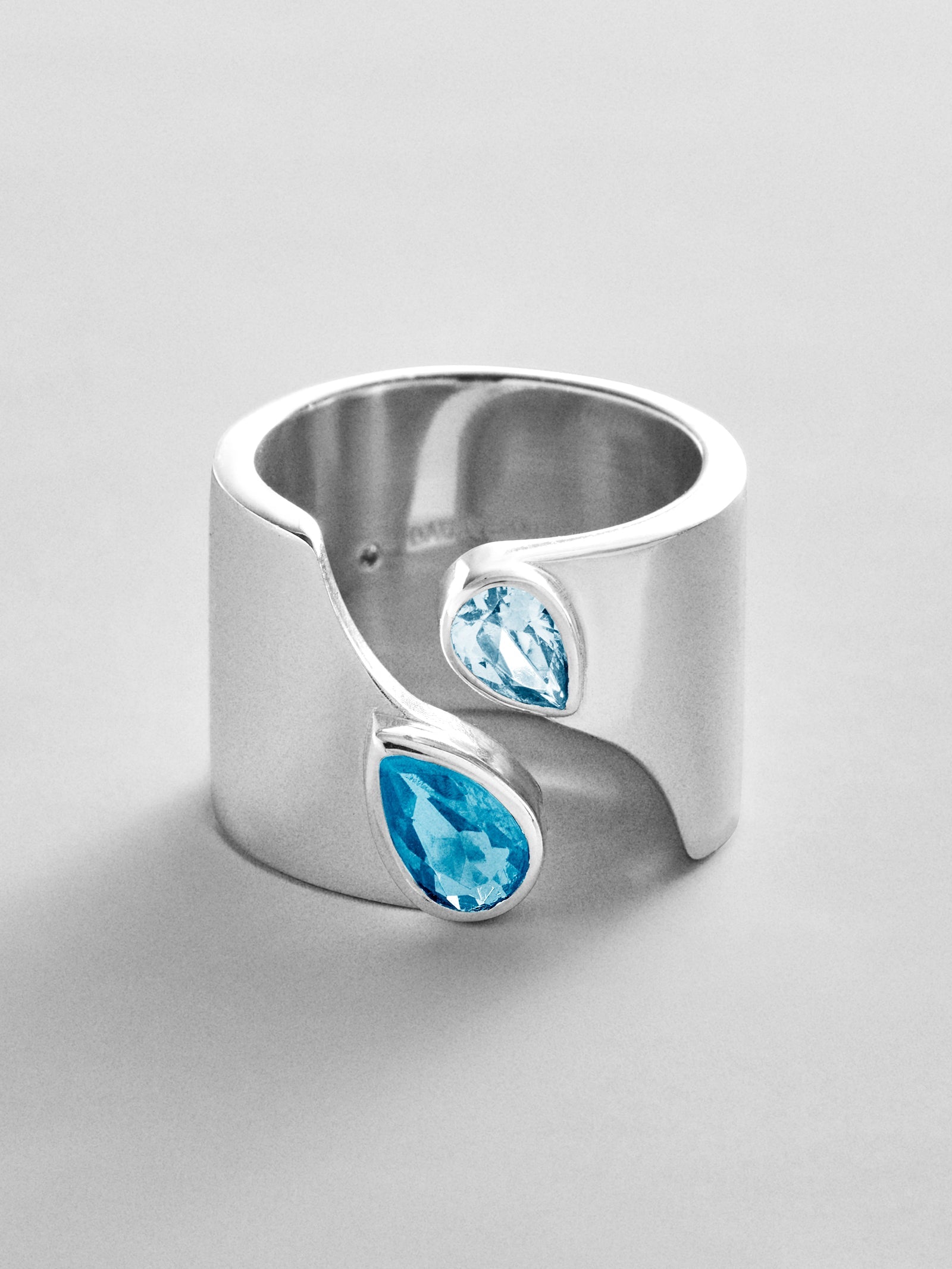 Open Band Custom Birthstone Ring  - Silver