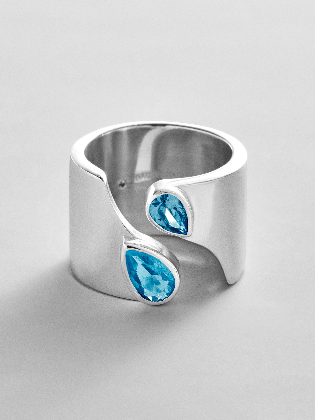 Open Band Custom Birthstone Ring  - Silver