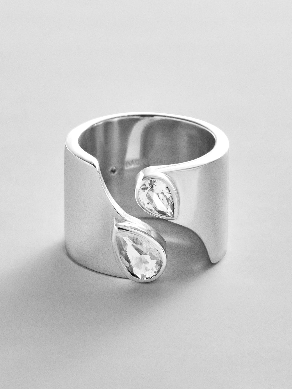 Open Band Custom Birthstone Ring  - Silver