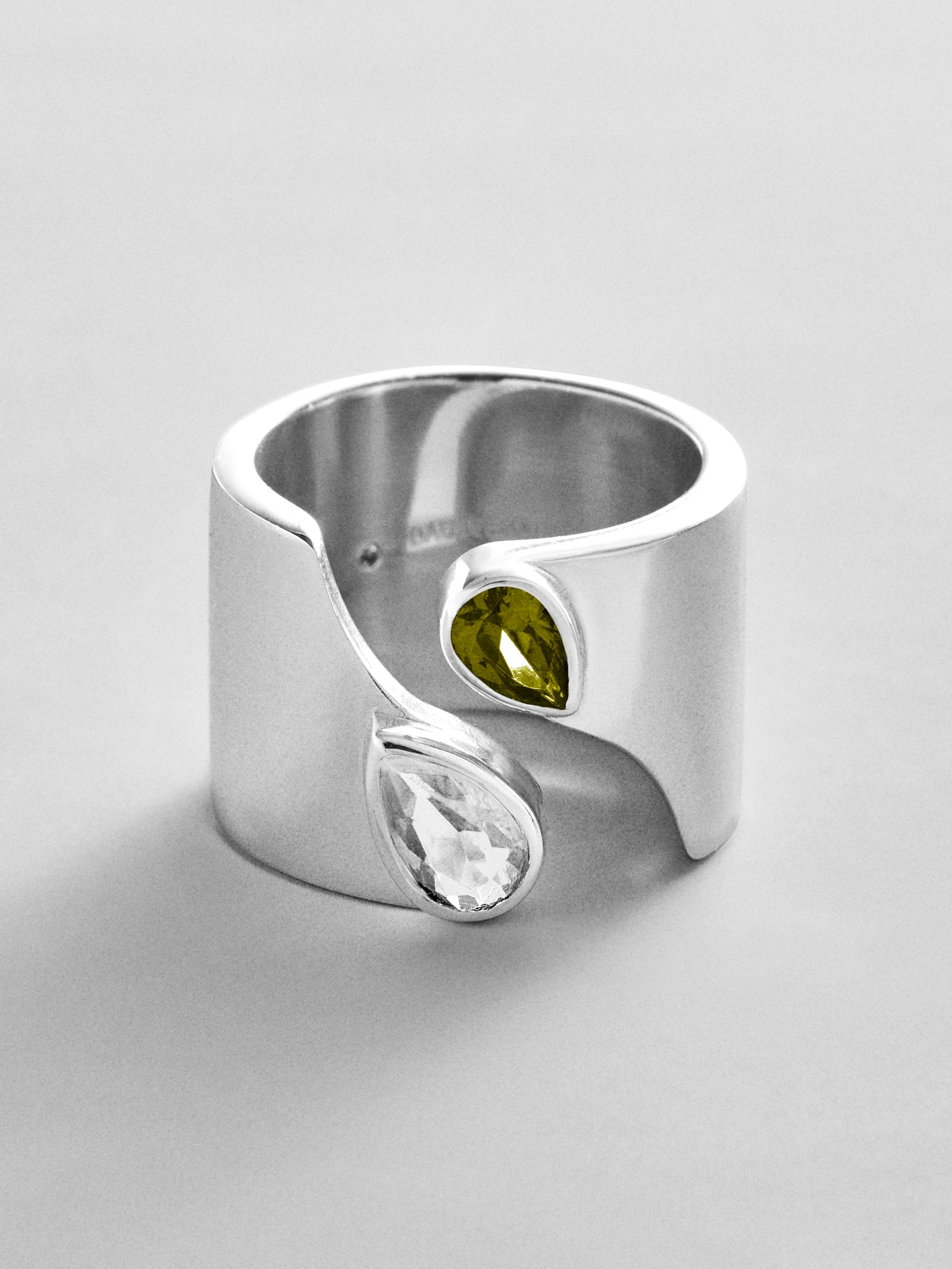 Open Band Custom Birthstone Ring  - Silver