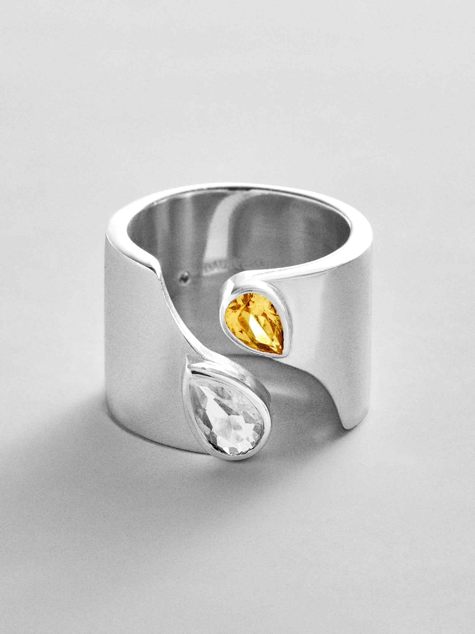 Open Band Custom Birthstone Ring  - Silver